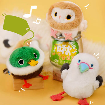 Mini Barn Owl, Mallard, Red-Footed Booby Stuffed Plush Keychain, Bag Charm